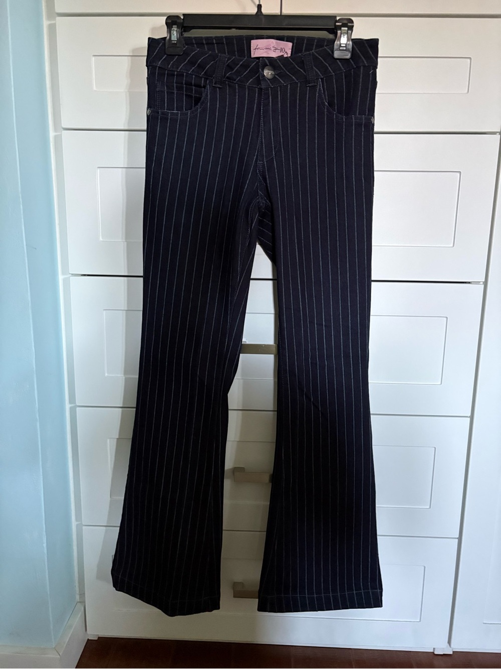 Pinstripe Black Flare Jeans